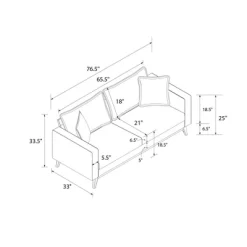 Maryan Pillowback Wood Stretcher Sofa Gray Linen - Room & Joy -Online Furniture Store GUEST 5c828eec 5214 445f 81b7 f8b507332f9e