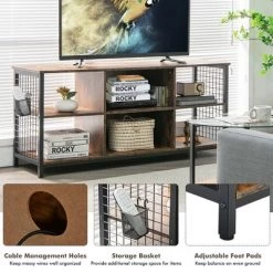 Costway 3-Tier TV Stand For TV's Up To 65'' Entertainment Media Center W/Storage Basket -Online Furniture Store GUEST 5d098bbb eb5b 4fae 839b 494e8ab7d0f8