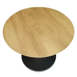 Harrison 35'' Wood Grain Finish Round Top With Metal Base Round Pedestal Dining Table-The Pop Maison -Online Furniture Store GUEST 5d272e21 b435 4b21 8802 1e980e0137f8