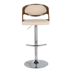 Set Of 2 Pino Upholstered Barstools Cream/Walnut - Lumisource -Online Furniture Store GUEST 5e296d05 837b 467e a7ea 74083c52a8ed