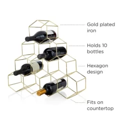Viski Geo Gold Bottle Wine Rack, Honeycomb Design -Online Furniture Store GUEST 5fe1dc71 d874 4385 96d3 61f57b0dcf5a