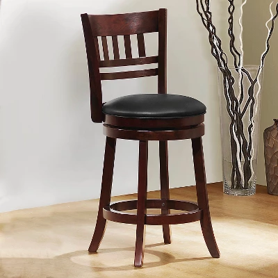 Wolcott Swivel 24" Counter Height Barstool - Charcoal Heather - Inspire Q 3 Wolcott Swivel 24" Counter Height Barstool - Charcoal Heather - Inspire Q - Image 3