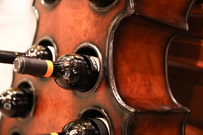 Vintiquewise Decorative 10 Bottle Wooden Cello Shaped Wine Rack 53" Inch Floor Violin 2 Vintiquewise Decorative 10 Bottle Wooden Cello Shaped Wine Rack 53" Inch Floor Violin - Image 2