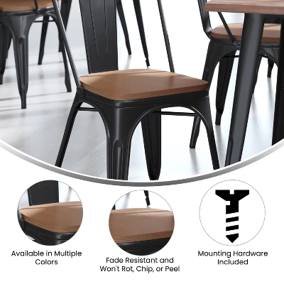 Emma And Oliver All-Weather Durable Polyresin Seat For Colorful Metal Dining Chairs, Counter Stools And Bar Stools 4 Emma And Oliver All-Weather Durable Polyresin Seat For Colorful Metal Dining Chairs, Counter Stools And Bar Stools - Image 4