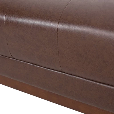 Raintree Mid Century Modern Faux Leather Tufted 3 Seater Sofa Dark Brown/Espresso - Christopher Knight Home 5 Raintree Mid Century Modern Faux Leather Tufted 3 Seater Sofa Dark Brown/Espresso - Christopher Knight Home - Image 5