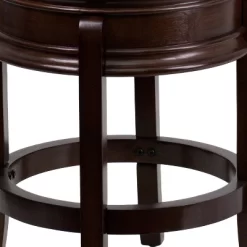 Merrick Lane Clara Backless Wooden Counter Stool With Faux Leather 360 Degree Swivel Seat -Online Furniture Store GUEST 61050034 cd26 4b3a ae6c ddd356ee4809
