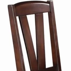 Set Of 2 Solid Wood Leather Seat Side Chair Brown - Benzara -Online Furniture Store GUEST 6142a054 7a81 45b6 bb1e 0fd6811f2e34
