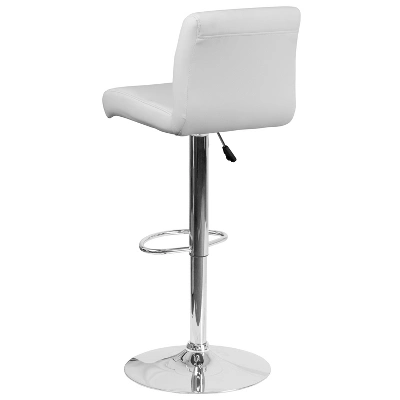 Flash Furniture Contemporary Vinyl Adjustable Height Barstool With Rolled Seat And Chrome Base 6 Flash Furniture Contemporary Vinyl Adjustable Height Barstool With Rolled Seat And Chrome Base - Image 6
