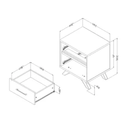 Flam 2 Drawer Nightstand Natural Walnut/Matte Black - South Shore -Online Furniture Store GUEST 61ef18f3 b363 4221 b2ea 2b273080eb5f