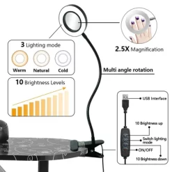 LEIBOU Professional 36 Inch Vented And Foldable Manicure Table With Magnifier Lamp, Dust Collector, Sponge, And Polish Carrying Bag, Black Flower -Online Furniture Store GUEST 62820963 4c27 4fcd a61b d48dae85a83f