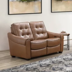 Elliot Leather Power Recliner Sofa Loveseat Camel - Abbyson Living