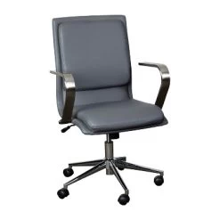 Emma And Oliver Modern Upholstered Mid-Back Home Office Chair With Arms And 5 Star Base -Online Furniture Store GUEST 63494c0b 0efc 4a26 b9ab 1a15d667e483