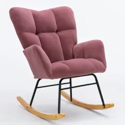 Epping Nursery Rocking Chair,Velvet Upholstered Glider Rocker Rocking Accent Chair,Wingback Rocking Chairs-Maison Boucle -Online Furniture Store GUEST 63ad311f b743 450b b18f 188a1d71d885