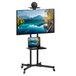 Mount-It! Height Adjustable Mobile TV Stand, Cart & Shelf, Wheeled Flat Screen With Rolling Casters & Five Media Component Shelves Fits 37 - 70 Inch -Online Furniture Store GUEST 64661ddf 59c7 482d af97 2310c3d06509