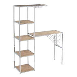 Befail Serving Table With Bar Storage Natural/Chrome - Aiden Lane -Online Furniture Store GUEST 64e8e6fd f667 4508 8c58 b11defb6109b