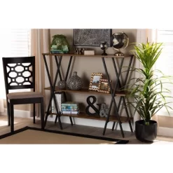 Norton Rustic And Industrial Wood And Black Metal Console Table Walnut Brown - Baxton Studio -Online Furniture Store GUEST 64fa58a7 d4fb 488b a98c 27d6b7bbf0e5