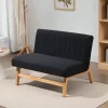 HOMCOM 42" Small Loveseat Sofa Couch For Bedroom, Living Room Furniture, Space-Saving 2 Seater Couch, Modern Couch Loveseat Upholstered