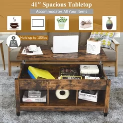 Costway Lift Top Coffee Table W/ Hidden Compartment And Storage Shelves Coffee 17 Costway Lift Top Coffee Table W/ Hidden Compartment And Storage Shelves Coffee -Online Furniture Store GUEST 654cce7f ef97 41a4 b295 6cc6b9f9554d