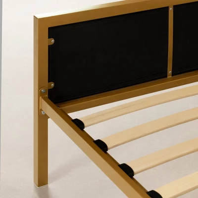 Queen Flam Upholstered Metal Bed - South Shore 5 Queen Flam Upholstered Metal Bed - South Shore - Image 5