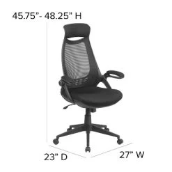 Emma And Oliver High Back Black Mesh Executive Swivel Office Chair With Flip-Up Arms -Online Furniture Store GUEST 661d1d53 8a2a 4299 b9e9 f04b63999feb