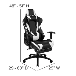Flash Furniture Gaming Desk And Footrest Reclining Gaming Chair Set - Cup Holder/Headphone Hook/Removable Mouse Pad Top/Wire Management -Online Furniture Store GUEST 66fe1d85 02bf 4d7e 9dce c288e1495794