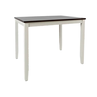 4pc Set With X Back Counter Height Barstools Brown/White - Benzara 2 4pc Set With X Back Counter Height Barstools Brown/White - Benzara - Image 2