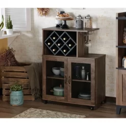 Morse Farmhouse Mobile Wine Cabinet Reclaimed Oak - HOMES: Inside + Out -Online Furniture Store GUEST 67fe783f 889b 4160 9e64 3e04bebd083a