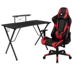 BlackArc Delta Gaming Setup: Reclining Chair With Lumbar Support & Headrest; Desk With Detachable Headphone Hook/Cupholder & Monitor Stand -Online Furniture Store GUEST 6815d124 939a 4e5f be71 3d1f9fa0c351