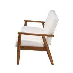 Stratton Boucle Fabric And Wood Sofa White/Walnut Brown - Baxton Studio -Online Furniture Store GUEST 6837778e 3ab3 417d 93ec a7271f161d9e