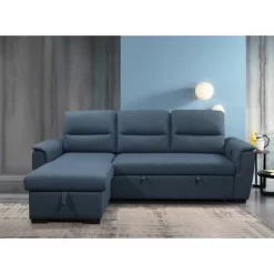 Damian Stain Resistant Fabric Reversible Storage Sectional With Pullout Bed Blue - Abbyson Living -Online Furniture Store GUEST 68a64118 a2dc 4966 9c86 ce7767af61fc