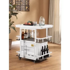 Cargo Serving Cart Antique Walnut/White - Acme Furniture -Online Furniture Store GUEST 68b10669 a65b 4f60 90ac 2499efac9c5c