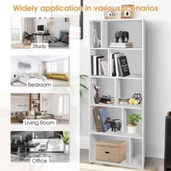 Costway 5-tier Wood Bookcase 66'' Tall Open Storage Shelf Display Rack W/10 Compartments 14 Costway 5-tier Wood Bookcase 66'' Tall Open Storage Shelf Display Rack W/10 Compartments -Online Furniture Store GUEST 69460a2a 8f97 4d26 a397 9f4bb3eb8fc4