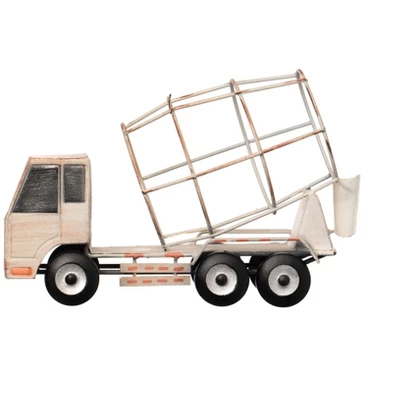 Vintiquewise Decorative Rustic Metal White Single Bottle Cement Truck Wine Holder For Tabletop Or Countertop 5 Vintiquewise Decorative Rustic Metal White Single Bottle Cement Truck Wine Holder For Tabletop Or Countertop - Image 5