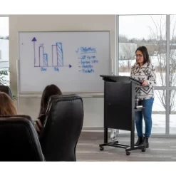 Stand Up Desk Store Mobile Adjustable Height Rolling Lectern Podium With Heavy Duty Steel Frame -Online Furniture Store GUEST 697a6edb d952 43d7 973d 2186a775dd01