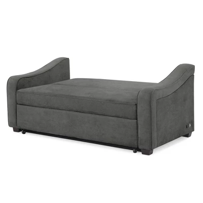 Nelson Convertible Futon Queen Sleeper Sofa Gray - Serta 6 Nelson Convertible Futon Queen Sleeper Sofa Gray - Serta - Image 6