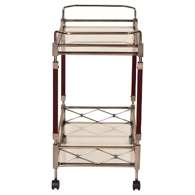 Melrose Serving Cart Antique Brass - OSP Home Furnishings 1 Melrose Serving Cart Antique Brass - OSP Home Furnishings