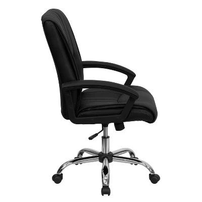 Flash Furniture Mid-Back Black LeatherSoft Swivel Manager's Office Chair With Arms 7 Flash Furniture Mid-Back Black LeatherSoft Swivel Manager's Office Chair With Arms - Image 7