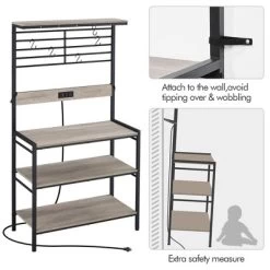 Yaheetech 4-tier 64" H Kitchen Baker's Rack With Power Outlet, Gray -Online Furniture Store GUEST 6b3d535d 2fb3 498b a387 014ba0a4dd08