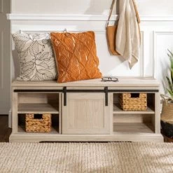 48" Transitional Sliding Door Wood And Metal Bench - Saracina Home 28 48" Transitional Sliding Door Wood And Metal Bench - Saracina Home -Online Furniture Store GUEST 6b3eeb54 73f2 4ea2 a4a5 f12f3d44198f