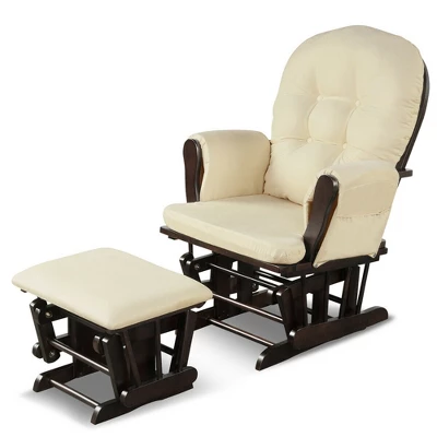 Costway Glider And Ottoman Cushion Set Wood Baby Nursery Rocking Chair 10 Costway Glider And Ottoman Cushion Set Wood Baby Nursery Rocking Chair - Image 10