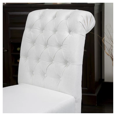 2ct Dinah Roll Top Fabric Dining Chair Set - Christopher Knight Home 2 2ct Dinah Roll Top Fabric Dining Chair Set - Christopher Knight Home - Image 2