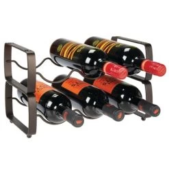 MDesign Metal Wine Rack Storage Organizer, 3 Bottles Each - 2 Pack -Online Furniture Store GUEST 6c5c6cc7 5558 4303 85b6 dc1541eb4cb3