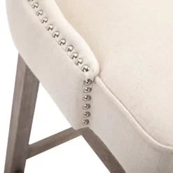 HOMCOM Upholstered Fabric Bar Height Bar Stools Set Of 2, 180° Swivel Nailhead-Trim Pub Chairs, 30" Seat Height With Rubber Wood Legs -Online Furniture Store GUEST 6cbcdc7b 7f91 4d6a b077 57327a5cf3c1