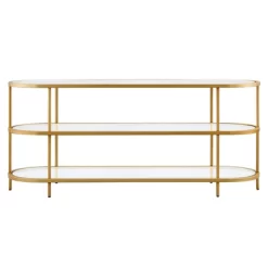 Brass Finish Oval TV Stand - Henn&Hart -Online Furniture Store GUEST 6cc57ef7 2f6a 469c b73a 8ab731494d8f