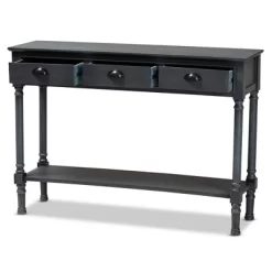 Garvey Wood 3 Drawer Entryway Console Table - Baxton Studio