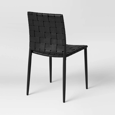 Wellfleet Woven Leather Metal Base Dining Chair - Threshold™ 4 Wellfleet Woven Leather Metal Base Dining Chair - Threshold™ - Image 4