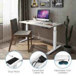 Costway Electric Stand Up Desk Frame Dual Motor Height Adjustable Stand WhiteBlack -Online Furniture Store GUEST 6e088aeb 4545 4cb9 a0d1 e77aa3c6df36
