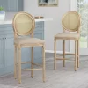2pc Epworth French Country Wooden Barstools With Upholstered Seating - Christopher Knight Home