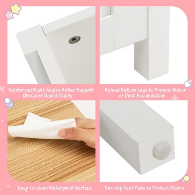 Costway Wooden Toy Storage Organizer Kids Toy Chest W/Lid For Kindergarten Bedroom White 7 Costway Wooden Toy Storage Organizer Kids Toy Chest W/Lid For Kindergarten Bedroom White - Image 7