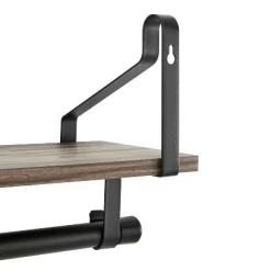 6 Hook Amelia Wall Shelf With Hanging Rod Black/Rustic - Danya B. -Online Furniture Store GUEST 70a62b8e e15c 4dc8 99e4 a7adcb4dca31